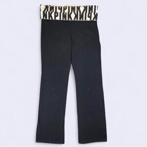 Victoria Secret PINK Flare Yoga Pants Black White Bling Rhinestone Size Large